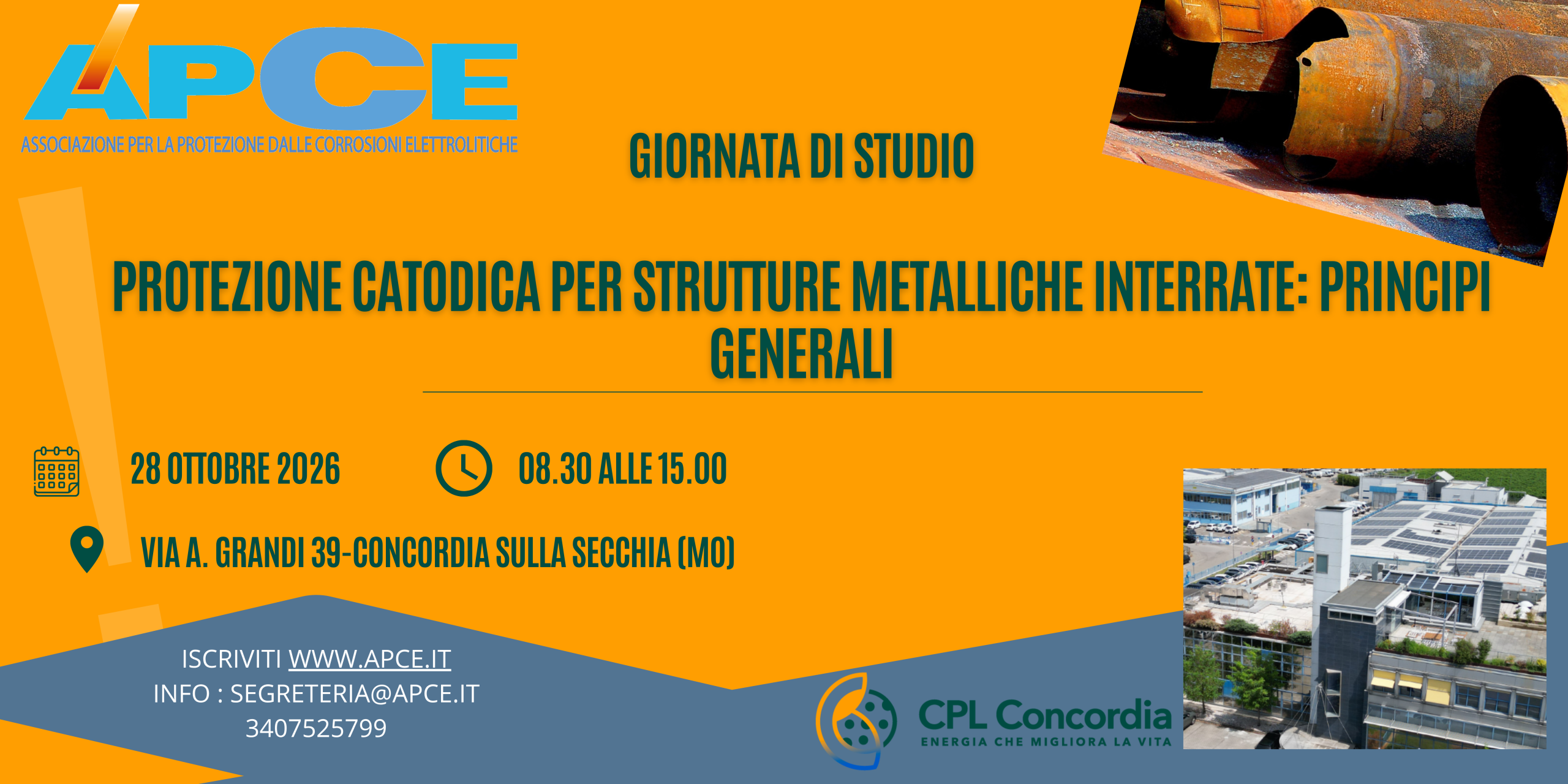Featured image for “GIORNATA DI STUDIO- Protezione Catodica per strutture metalliche interrate:  PRINCIPI GENERALI”